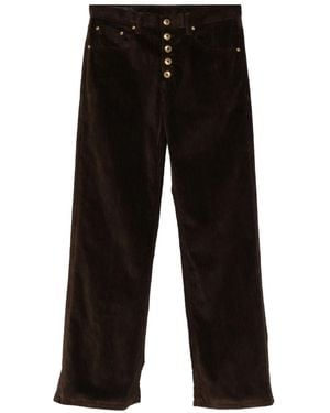 Dondup Buttoned Corduroy Trousers - Black