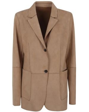 DESA NINETEENSEVENTYTWO Reversible Leather Blazer - Brown