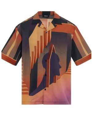 Egonlab Buttoned Short-Sleeve Shirt - Brown