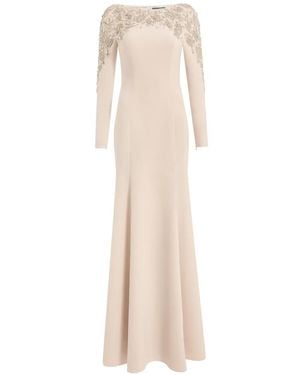 Jenny Packham Kelly Embellished Long-Sleeve Maxi Dress - White