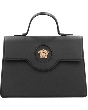 Versace Medusa Leather Handbag - Black