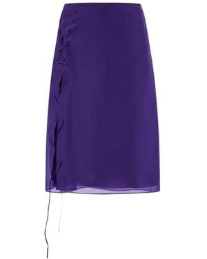 Ferragamo Organza Skirt With String Tie Detail - Purple