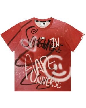 Aape By A Bathing Ape Graffiti-Print T-Shirt - Red