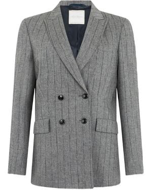 Brooks Brothers Double-Breasted Pinstripe Blazer - Grey