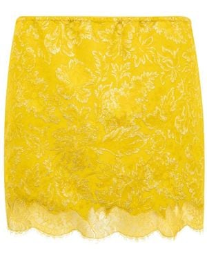 Saint Laurent Baroque Mini Skirt - Yellow