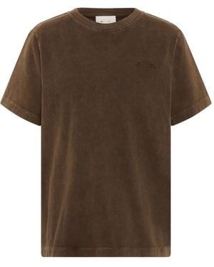 The Upside Soho Eva Logo-Embroidered T-Shirt - Brown