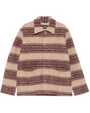 Marc O' Polo Striped Shirt Jacket - Natural