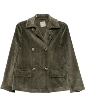 Kiltie Double-Breasted Corduroy Blazer - Green