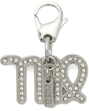 DIESEL Llavero Con Charm De Strass Virgo - Blanco