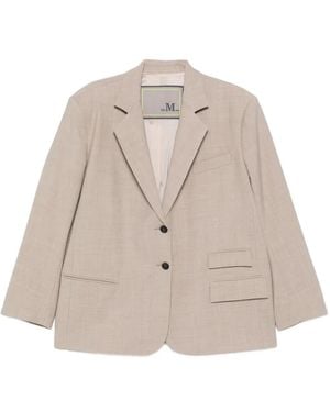 THE M.. Carmen Single-Breasted Blazer - Natural