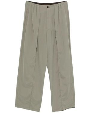 Giorgio Armani Pleated Wide-Leg Trousers - Grey