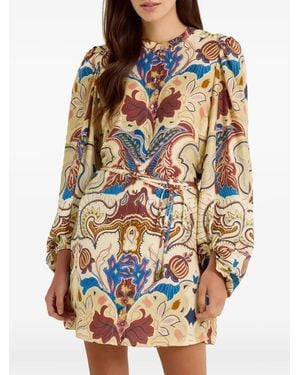 Marie Oliver Roxana Floral-Print Mini Dress - Natural