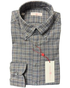 Luciano Barbera Plaid Flannel Shirt - Grey