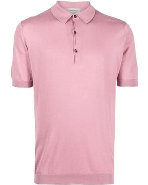 John Smedley ファインニット ポロシャツ - ピンク