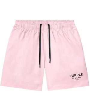 Purple Brand Drawstring Swim Shorts - Pink