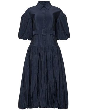 Cinq À Sept Daliah Puff-Sleeve Belted Midi Dress - Blue