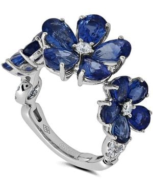 Jewels Aficionado 18Kt Weißgoldring Mit Saphir - Blau