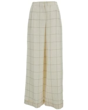 Dusan Check Trousers - White