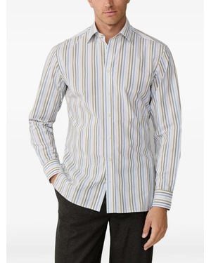 Hackett Camicia A Righe Bengal - Bianco