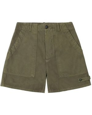 Fortela Jimt Patch-Pocket Herringbone Shorts - Green