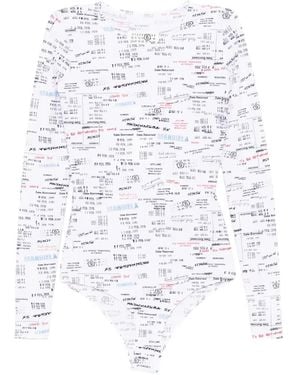 MM6 by Maison Margiela Printed Bodysuit - White