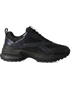 Calvin Klein Panelled Chunky-Sole Trainers - Black