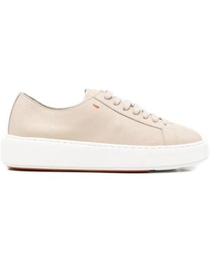 Santoni Leather Sneakers - White