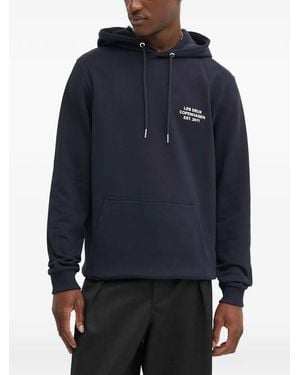 Les Deux Hoodie mit Logo - Blau