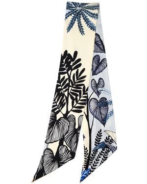 Elizabetta Tropical Silk Scarf - White