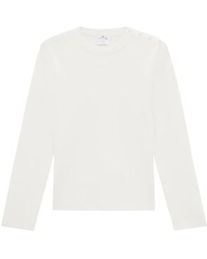 Courreges Logo-Patch Buttoned Jumper - White