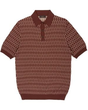 Slowear Jacquard Pattern Polo Shirt - Red