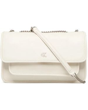 Calvin Klein Ew Flap Crossbody Bag - Natural
