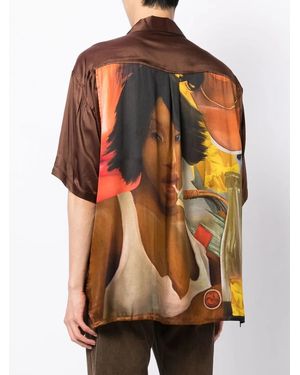 Ahluwalia Graphic-Print Short-Sleeved Shirt - Orange