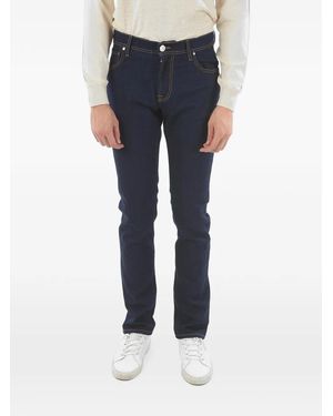 Corneliani Logo-Patch Jeans - Blue