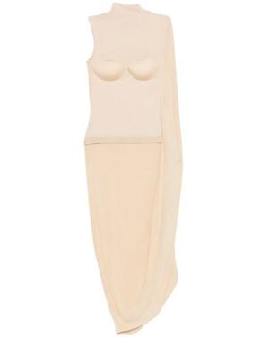 Jean Paul Gaultier Robe Mi-Longue À Empiècements - White