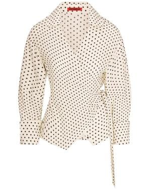 Simon Miller Anya Polka-Dot Wrap Blouse - White