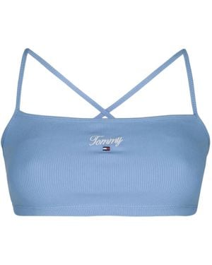 Tommy Hilfiger Ribbed Cross-Back T-Shirt - Blue