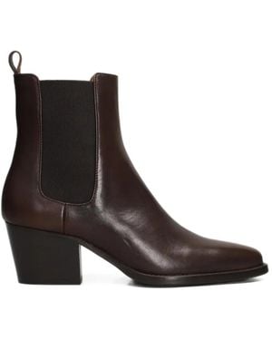 Julie Dee Elasticated-Panel Chelsea Ankle Boots - Brown