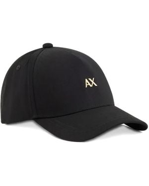 ARMANI EXCHANGE Logo-Detail Baseball Hat - Black