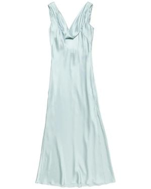 Acne Studios Cowl-neck Draped-detail Dress - Blue