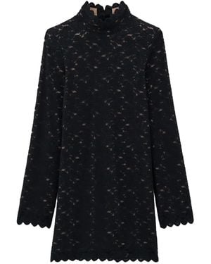 Ba&sh Learia Scalloped Lace Mini Dress - Black