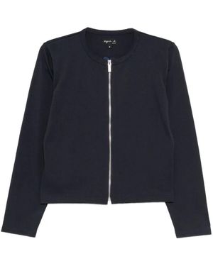agnès b. Logo-Embroidered Sweatshirt - Blue