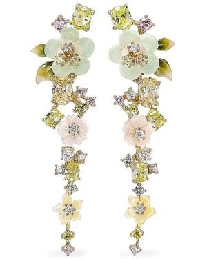 Anabela Chan 14K And 18K Vermeil Primrose Vine Multi-Stone Earrings - White