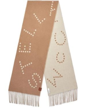 Stella McCartney Logo Dotted Fringed Scarf - White
