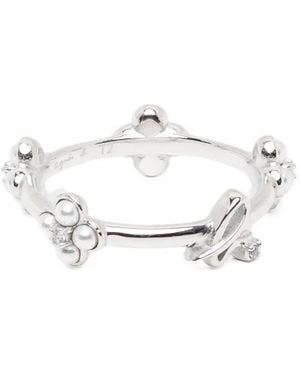 agnès b. Double Bloom Ring - White
