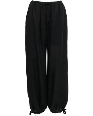 The Loom Drawstring-Waist Tie-Fastening Trousers - Black