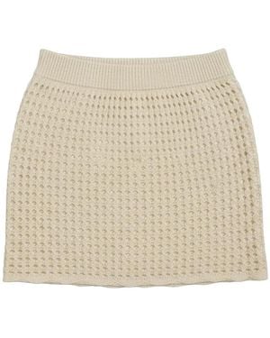 Kith Rhea Open-Knit Mini Skirt - Natural