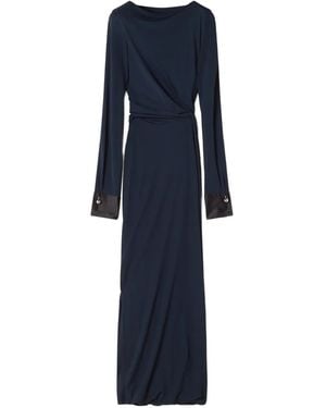 Lanvin Dark Long Sleeve Maxi Dress - Blue