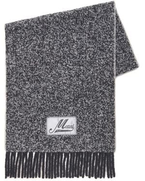 Marni Bouclé Alpaca-Blend Scarf - Gray