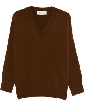 Rohe V-Neck Knitted Jumper - Brown